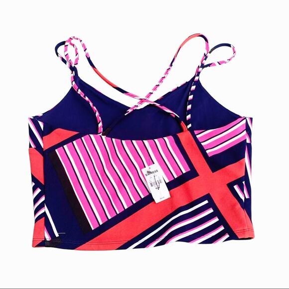 Express Strappy Striped Crop Top Brightly Colored Colorful NWT Medium Going Out - Picture 8 of 11